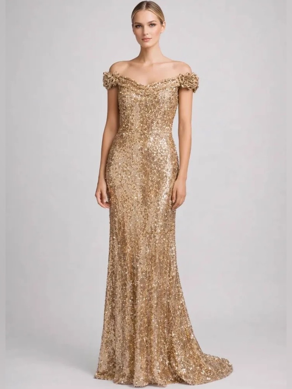 Sequin Evening Gown - Rene Ruiz Collection